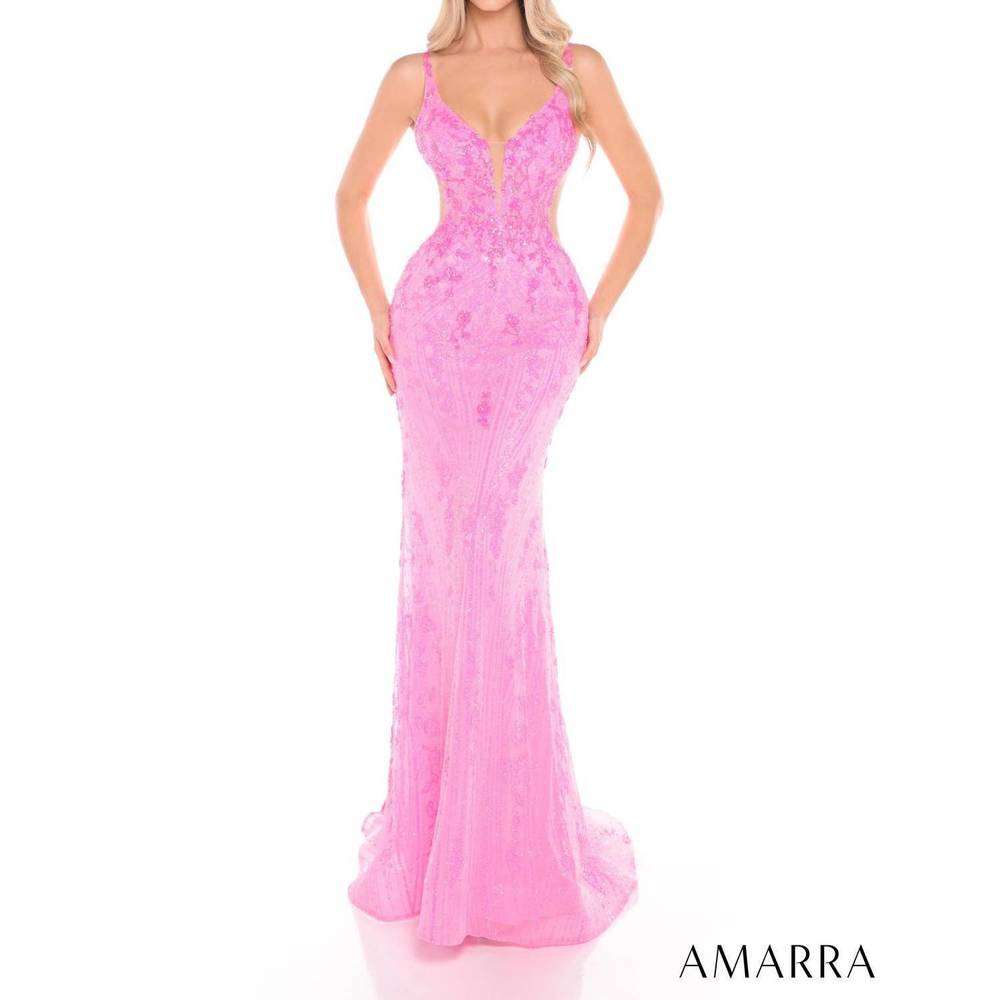 NEW AMARRA sparkling glitter gown in pink